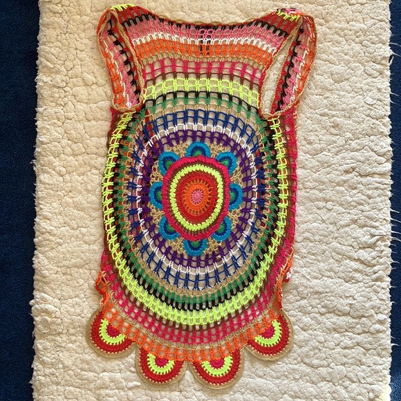 Forever21 vibrant rainbow knitted cover up - Picture 3 of 5